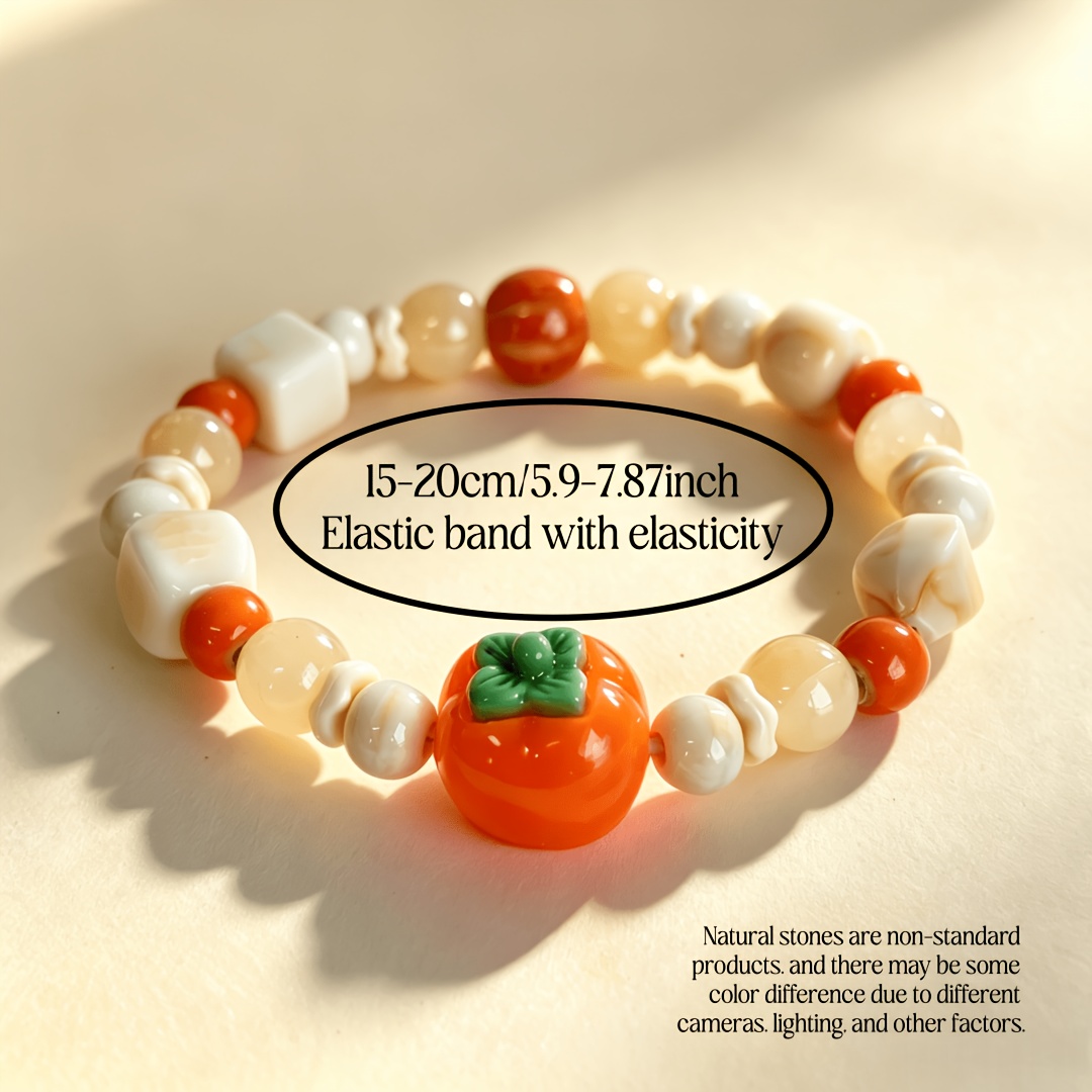 Persimmon Good Fortune Men's Stretch-Woven Bracelet, Unique